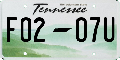 TN license plate F0207U