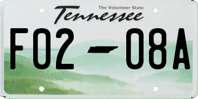 TN license plate F0208A