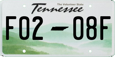 TN license plate F0208F