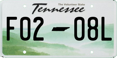 TN license plate F0208L