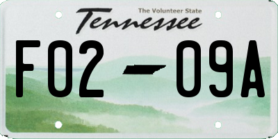 TN license plate F0209A