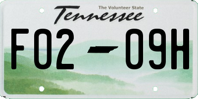 TN license plate F0209H