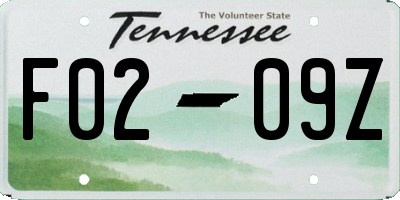 TN license plate F0209Z