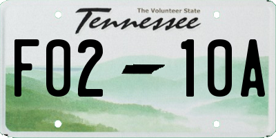 TN license plate F0210A