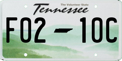 TN license plate F0210C