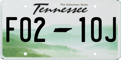 TN license plate F0210J