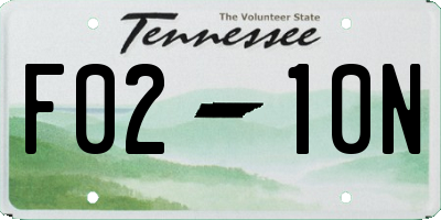 TN license plate F0210N