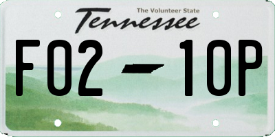 TN license plate F0210P