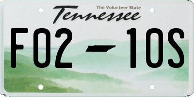TN license plate F0210S