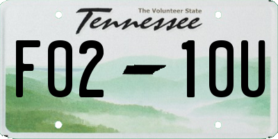 TN license plate F0210U