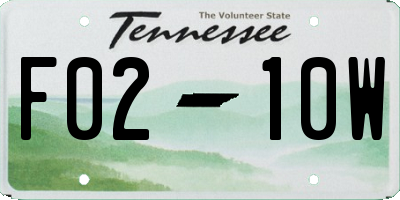 TN license plate F0210W