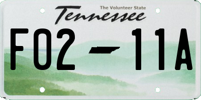 TN license plate F0211A