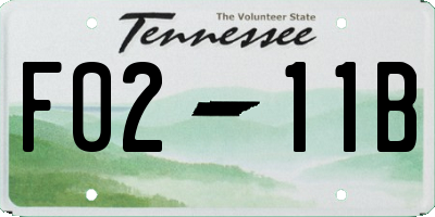 TN license plate F0211B
