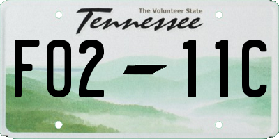 TN license plate F0211C