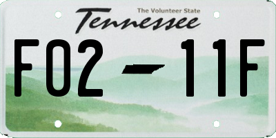 TN license plate F0211F