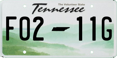 TN license plate F0211G