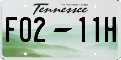 TN license plate F0211H