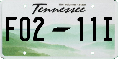 TN license plate F0211I