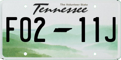 TN license plate F0211J