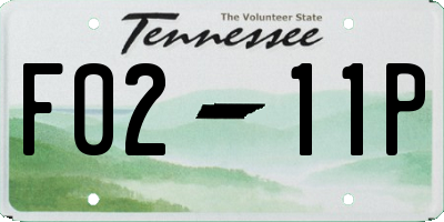 TN license plate F0211P