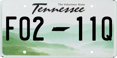 TN license plate F0211Q