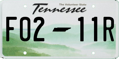 TN license plate F0211R