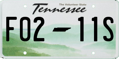 TN license plate F0211S