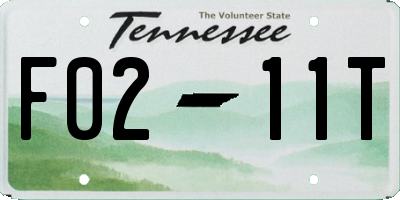 TN license plate F0211T