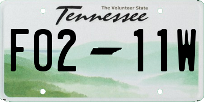 TN license plate F0211W