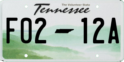 TN license plate F0212A