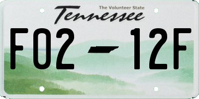 TN license plate F0212F