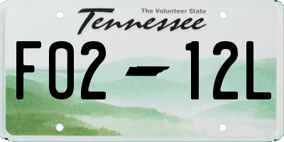 TN license plate F0212L