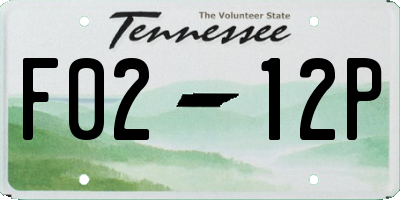 TN license plate F0212P