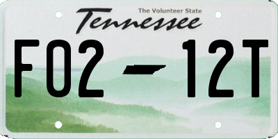 TN license plate F0212T