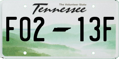 TN license plate F0213F