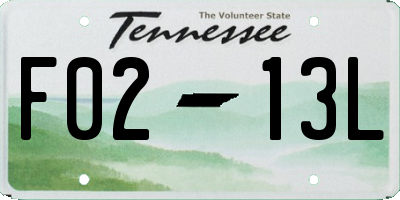 TN license plate F0213L
