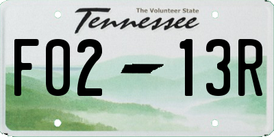 TN license plate F0213R