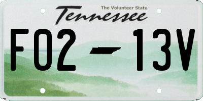 TN license plate F0213V