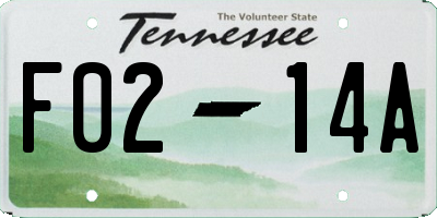 TN license plate F0214A