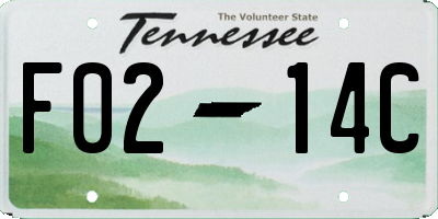 TN license plate F0214C