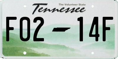 TN license plate F0214F