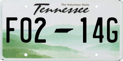 TN license plate F0214G