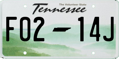 TN license plate F0214J