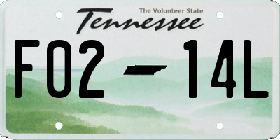 TN license plate F0214L