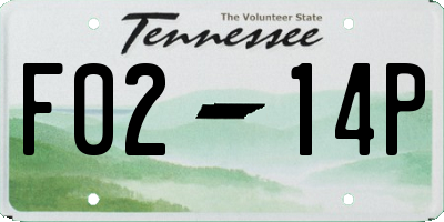 TN license plate F0214P