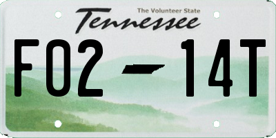 TN license plate F0214T