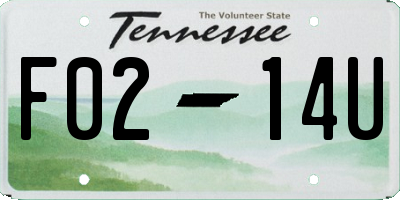 TN license plate F0214U