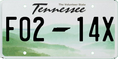 TN license plate F0214X