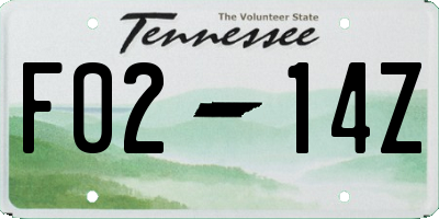 TN license plate F0214Z