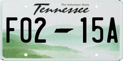 TN license plate F0215A